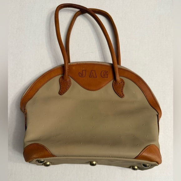 KING RACH JAG SHOULDER BAG TAN CANVAS LEATHER KINGSVILLE TEXAS - Picture 1 of 4